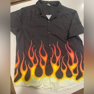 Brand-new Guy Fieri Flame Button-down shirt, L